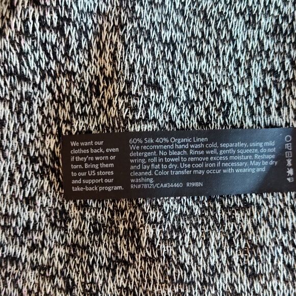 Eileen Fisher Cardigan Womens Medium Open Front Lightweight Sweater Linen Silk B - Picture 6 of 9